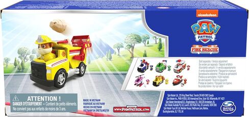 Paw Paw Patrol Fire Rescue: Truck Ruble Rescue Fire Dump Truck بشخصية عمل وقذائف وشاحنة ألعاب ولعب الأطفال للأولاد والبنات الذين تتراوح أعمارهم بين 3 وما فوق in Kuwait