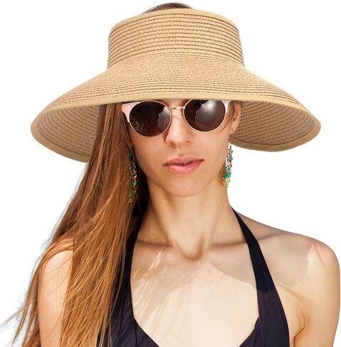 Sun Hats for Women Oversize Wide Brim Straw Beach Hat Summer Hat Travel Summer Vacation Green in Saudi Arabia