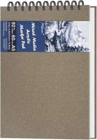8.3" x 5.8" Mixed Media Sketchbook, Top Spiral Bound Art Journal Sketchbook, 60 Sheets 92LB/150 GSM Acid-Free Neutral White Drawing Paper for Adults Beginners Artists.Coffee in Saudi Arabia