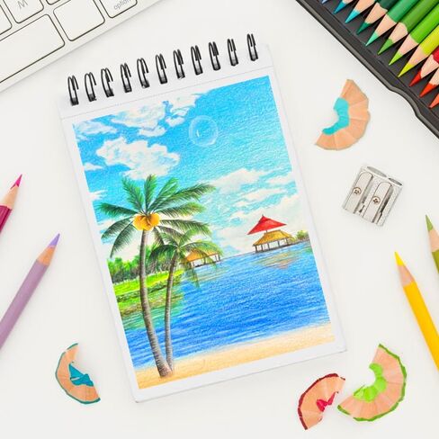 8.3" x 5.8" Mixed Media Sketchbook, Top Spiral Bound Art Journal Sketchbook, 60 Sheets 92LB/150 GSM Acid-Free Neutral White Drawing Paper for Adults Beginners Artists.Coffee in Saudi Arabia