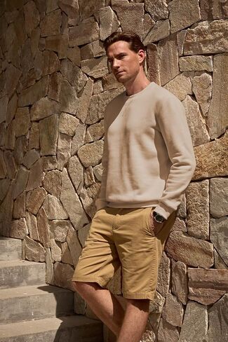 Men's Crewneck Sweatshirts Soild Color Fall Warm Fleece Sweaters Long Sleeve Casual Pullover Shirt in Saudi Arabia