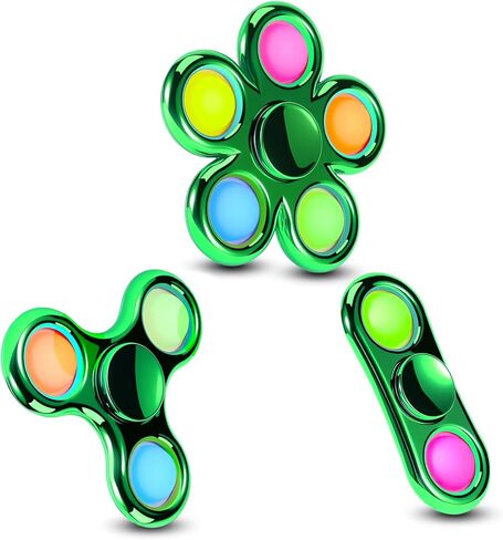 FIGROL 3 Pack Pop Fidget Spinners for Party Favors｜Hand Fidget Bulk Toys for Classroom Return Prizes｜Sensory Fidget Toys for Teens Boys Girls｜Brithday Gifts Prizes in Kuwait