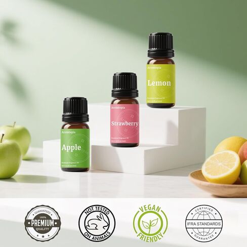 Diffuser Fragrance Oils, Aromtopia Essential Oils for Diffusers for Home, 6x10ml Fresh Home Set, Clean Scents for Candle Soap Making, Dryer Ball, Fresh Linen, Fresh Laundry, Crisp Breeze, Lemon in Saudi Arabia