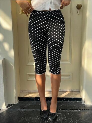 Verdusa Women's Split Capri Leggings High Waisted Knee Length Shorts in Saudi Arabia