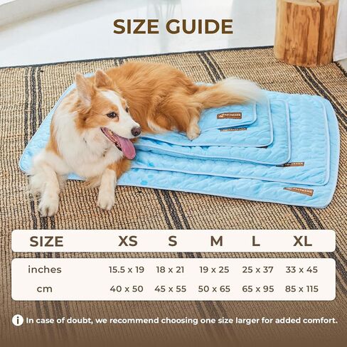 Pelsbarn Dog Cooling Mat- Ice Silk Summer Comfort, Self Cooling, Non-Slip Dog Pad, Durable & Washable, Mat for Large Dogs 65x95 cm, Support Shelter Dogs with Every Purchase (Beige) in Saudi Arabia