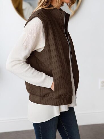Tankaneo Womens Quilted Vest Sest Sheip up up jackets uterwear fall spring strendy lightweight coat in Saudi Arabia