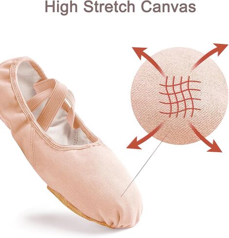 Stelle Women Ballet Shoes Highly Stretch Canvas Dance Slipper Yoga Shoes for Girls/Adults in Saudi Arabia