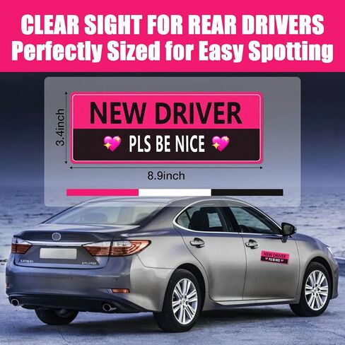 مغناطيس سائق جديد للسيارة ملصقات قابلة لإعادة الاستخدام سلامة السيارة سائق الطالب مغناطيس ملصق سائق جديد لإكسسوارات السيارات ملصقات سائق المبتدئ in Kuwait
