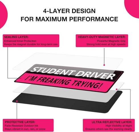 مغناطيس سائق جديد للسيارة ملصقات قابلة لإعادة الاستخدام سلامة السيارة سائق الطالب مغناطيس ملصق سائق جديد لإكسسوارات السيارات ملصقات سائق المبتدئ in Kuwait