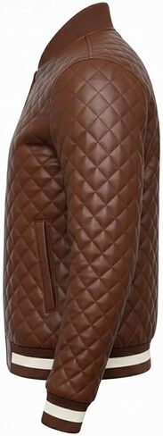 Men's Black Quilted Bomber Jacket - Diamond Quilted Black Bomber Leather Jacket in Saudi Arabia