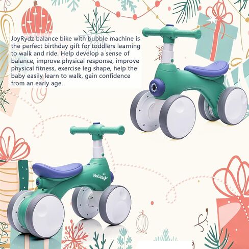 Baby Balance Bike يبلغ من العمر 1 سنة مع الموسيقى ، والأضواء ، وآلة الفقاعات ، و 4 عجلات من الأطفال الصغار يركبون ألعابًا لمدة 12-36 شهرًا هدية عيد ميلاد ، و Riddler Boy Toys Ride On Car (Pink) in Kuwait