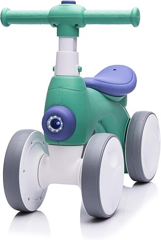 Baby Balance Bike يبلغ من العمر 1 سنة مع الموسيقى ، والأضواء ، وآلة الفقاعات ، و 4 عجلات من الأطفال الصغار يركبون ألعابًا لمدة 12-36 شهرًا هدية عيد ميلاد ، و Riddler Boy Toys Ride On Car (Pink) in Kuwait