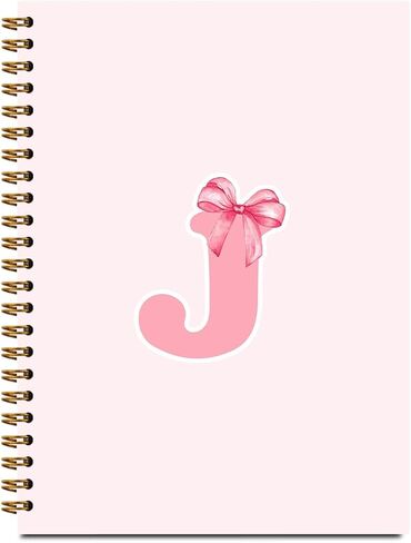 SDFBFVSA Znbook-586 Trendy Preppy Pink Bow Procoled ، الأولي G Journal Gullized Teen Girl Gifts ، هدايا monogrambed للنساء ، تحكم الكلية دفتر حلزوني للمكتب الوطن in Saudi Arabia