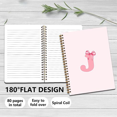 SDFBFVSA Znbook-586 Trendy Preppy Pink Bow Procoled ، الأولي G Journal Gullized Teen Girl Gifts ، هدايا monogrambed للنساء ، تحكم الكلية دفتر حلزوني للمكتب الوطن in Saudi Arabia