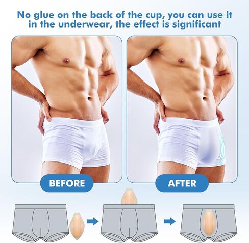 2 Pcs Bulge Enhancer Men Silicone Enlarge Front Pouch Pad 3D Bulge Enhancing Underwear Cup for Swimming Boxer Brief in Saudi Arabia