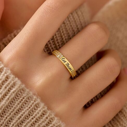 925 Sterling Silver Let Them Ring for Women Men Friendship Rings Self Worth Motivation Inspirational Rings Self Love Ring for Her Pavé CZ Band Jewelry Encouragement Graduation Gifts for Sister Friend in Kuwait