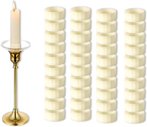 Silicone Candle holder Base Stabiliser 30cps Candle Ring Gripper Wishing Rubber Washer Candlestick Handle Silicone Ring Non-Slip.For taper candles and candle cups.weddings and home decor gifts.(White) in Saudi Arabia