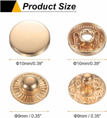 Harfington 60 مجموعات أزرار CAP-Stud Cap 10 مم معادن SNAP SPOY الأزرار SHOIN-ON SNAP in Saudi Arabia