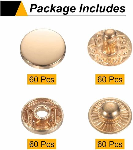 Harfington 60 مجموعات أزرار CAP-Stud Cap 10 مم معادن SNAP SPOY الأزرار SHOIN-ON SNAP in Saudi Arabia