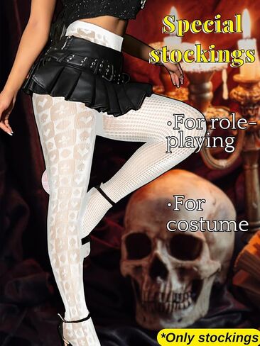 Clown Tights For Women,Goth Patterned Fishnet Sheer Mesh Leggings,Sexy Stockings Cosplay Costume Halloween in Saudi Arabia
