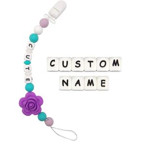 Customizable Pacifier Clip Personalized Name (Purple) in Saudi Arabia