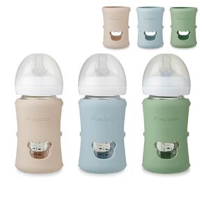 PandaEar 3 Pack Silicone Sleeves for Philips Avent Natural Glass Baby Bottles 8 oz, Shatterproof & Heat Resistant Bottle Holder, BPA-Free, Compatible with 8 oz Avent Glass Bottles, Blue Green Beige in Kuwait