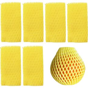 50 Pieces Fruit Protection Bags Foam Mesh Keep Safe Mesh Sleeves for Large Supermarkets, Fruit Shops (Yellow-10x6cm) in Saudi Arabia