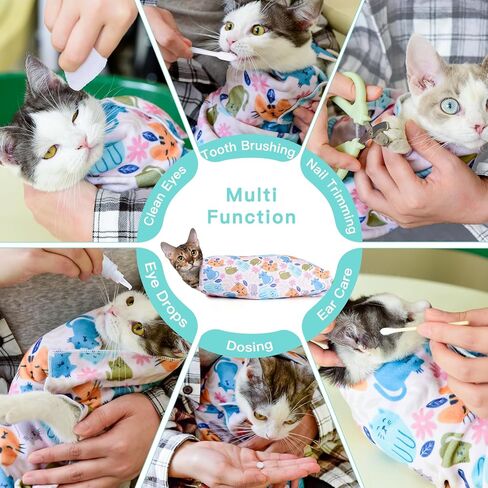 27.6 "Cat Grooming Wrap ، غلاف القط لقطع الأظافر ، التفاف النسيج ذاتيًا للقطط ، ملف Cat Burrito المضاد للخلع ، أداة مضادة للاحتفال ، أداة لفظ التعريفات متعددة الوظائف (هريرة برتقالية ، X كبيرة) in Kuwait