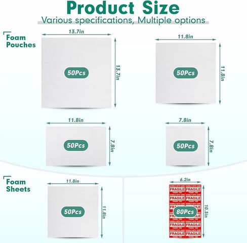 50pcs 12x12 Inch Foam Cushioning Pouches- Protective Wrap Bags forShipping, Moving & Storage in Saudi Arabia