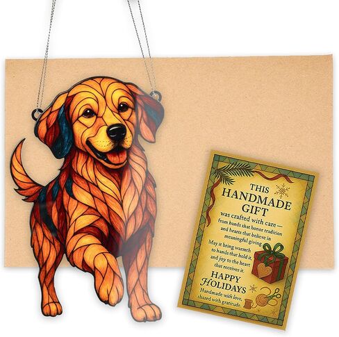 Chihuahua Ornament – Dog Lover Gifts - Chihuahua Gifts for Women- Dog Mom Ornament – Christmas Dog Ornament 2025 – Suncatcher Effect Stained Glass Window Hanging – Car Hanging Decoration in Saudi Arabia
