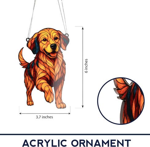 Chihuahua Ornament – Dog Lover Gifts - Chihuahua Gifts for Women- Dog Mom Ornament – Christmas Dog Ornament 2025 – Suncatcher Effect Stained Glass Window Hanging – Car Hanging Decoration in Saudi Arabia