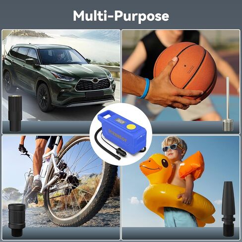 150 PSI Tire Inflator Portable Air Compressor, 12V DC Auto Shutoff Air Pump with Digital Pressure Gauge and Emergency LED Light for Car Tires, Bicycle & Balloons, Black in Saudi Arabia