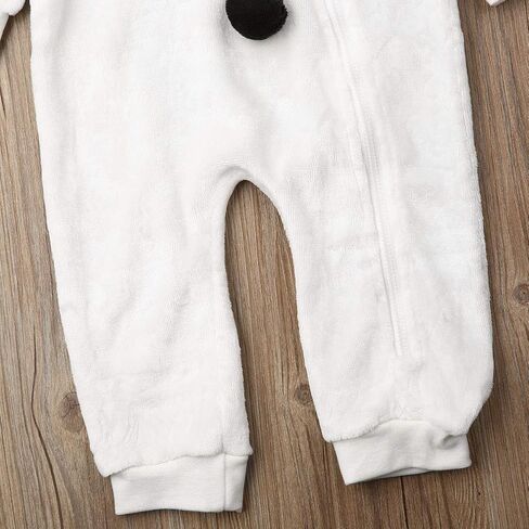 Seyurigaoka Baby Boy Girls Christmas Romper Velvet Hooded Snowman Jumpsuit Toddler Pajama Xmas Clothes in Saudi Arabia