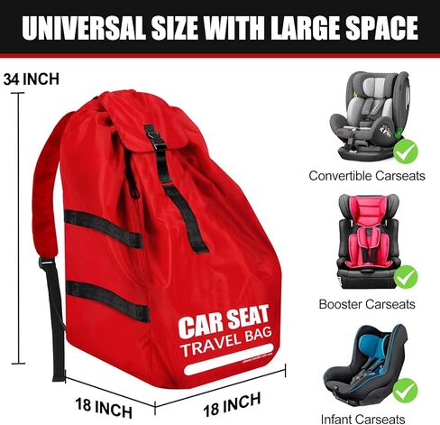 حقيبة سفر لمقعد السيارة للطائرة، حقائب كبيرة لمقعد السيارة للسفر الجوي مع أشرطة مبطنة، حقيبة تخزين/حقيبة ظهر لفحص البوابة لمطار مقعد السيارة، غطاء مقعد السيارة للسفر - أساسيات سفر الطفل للطيران in Kuwait