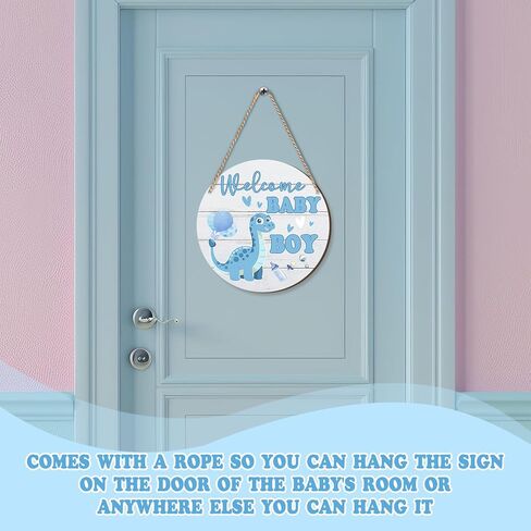 Newborn Announcement Sign for Hospital - "Hello World" & "Welcome Baby Boy" Wood Set, Perfect for Birth Photos, Baby Reveal Props and New Parent Gifts in Kuwait