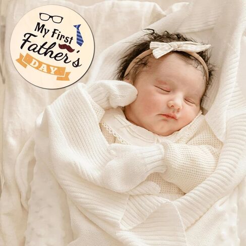 7 قطع من لافتات My First Holiday Baby، لافتة خشبية دائرية مكونة من 14 علامة للعطلات الجديدة للأطفال، لافتة إعلان مزدوجة الجوانب للأطفال الرضع، لوازم حفلات الاستحمام هدية in Saudi Arabia