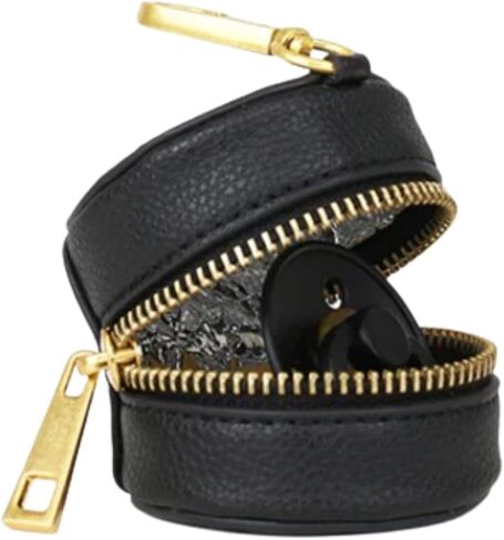 FAWN DESIGN The Paci Case, Black Pacifier Holder, Premium Pebbled Faux Leather Paci Holder, Insulated Pacifier Case with Zipper and Clip, Fits Most Standard Size Pacifiers, 2.25 x 2.25 inches in Saudi Arabia