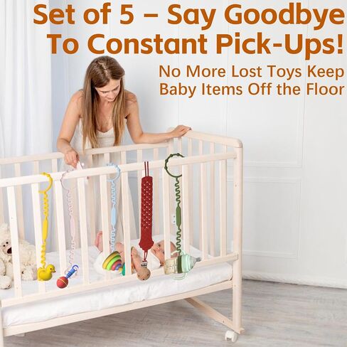 Silicone Baby Toy & Bottle Strap Set – Includes 1 Universal Bottle Strap, 3 Adjustable Toy Straps, &1 Pacifier Clip (Teal Green+Orange+Blue+Gray Bottle Strap+Gray Pacifier Clip) in Saudi Arabia