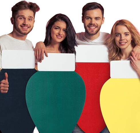 4 Pcs Christmas Lightbulb Costume Felt Panel Christmas Tree Decoration Outfit Large 37.4 Inches Vibrant Colors Funny Dress up for Adults Holiday DIY Parties Photo Props, No Straps in Saudi Arabia