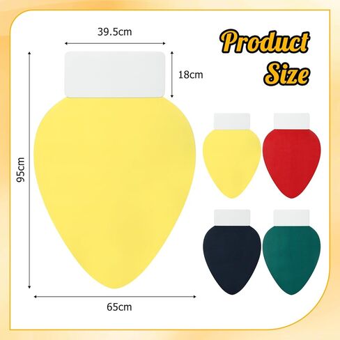 4 Pcs Christmas Lightbulb Costume Felt Panel Christmas Tree Decoration Outfit Large 37.4 Inches Vibrant Colors Funny Dress up for Adults Holiday DIY Parties Photo Props, No Straps in Saudi Arabia