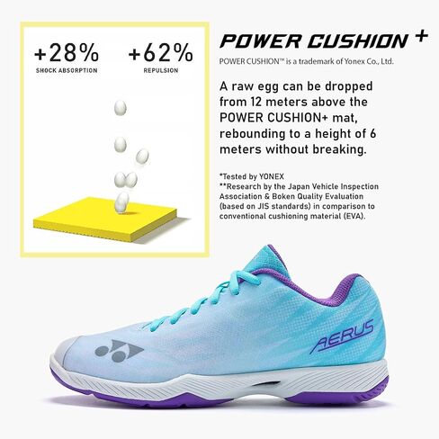 YONEX Women's Power Cushion Aerus Z Durable Impact-Absorbing Lightweight Breathable Active Sports Badminton Shoes, Indigo in Saudi Arabia