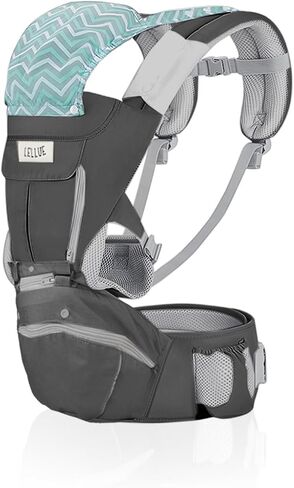 Baby Carrier, – Soft Structured Ergonomic Baby Carrier for Newborns to Toddlers (Up to 44 lbs) 100% Cotton, Multiple Carrying Positions, Removable Hood, Storage Pockets & Drool Pads – Light Grey in Saudi Arabia