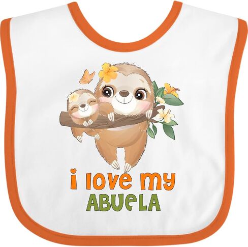 Inktastic Cute Sloth I Love My Abuela Baby Bib in Saudi Arabia
