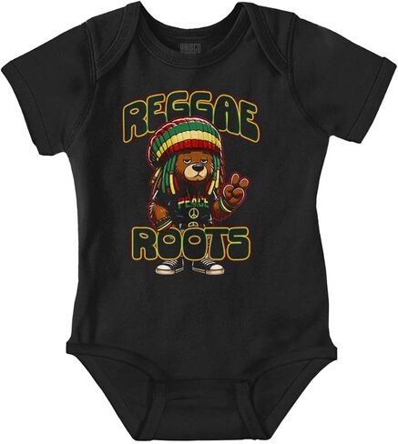 Brisco Brands Reggae Roots Rastafari Teddy Bear Baby Romper Boys or Girls in Saudi Arabia