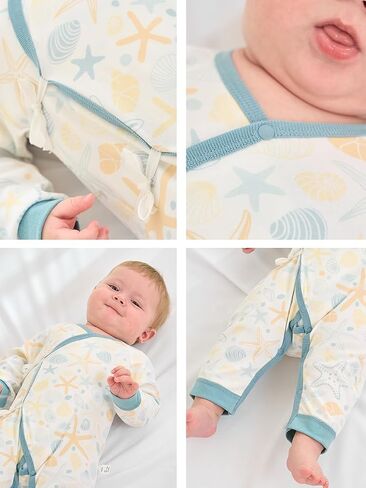 BINIDUCKLING Newborn Kimono Side Tie Wrap Over Long Sleeve Romper in Saudi Arabia