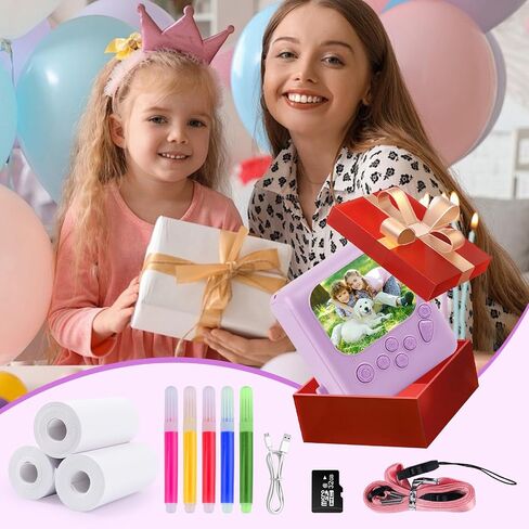 Kids Instant Print Camera,1080P Digital Camera for Kids with 32GB Card & 3 Rolls Printing Paper,4 6 7 8 9 10 Year Old Girls Boys Christmas Birthday Gifts, Instant Print Toys for Girls 6-8 8-10(Purple) in Saudi Arabia