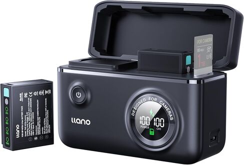 llano 2-Pack 1050mAh NP-W126 NP-W126S بطاريات وشاحن بطارية 4 في 1 لـ Fujifilm X100VI X100V XM5 XT50 XT30 XT30 II XE4/5، شحن سريع 20 وات، بنك طاقة مدمج 10400 مللي أمبير في الساعة، قارئ بطاقات USB 3.2 in Kuwait