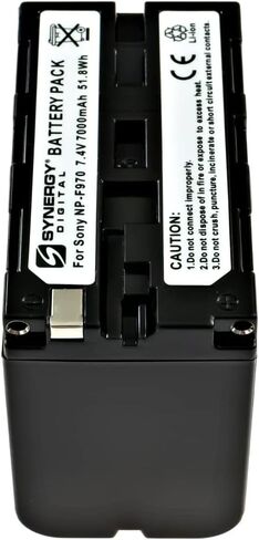 Synergy Digital Camcorder Battery, Compatible with Sony DCR-TRV130 Camcorder, (li-ion, 7.4V, 6900 mAh) Ultra High Capacity, Replacement for Sony NP-F970 Battery in Saudi Arabia
