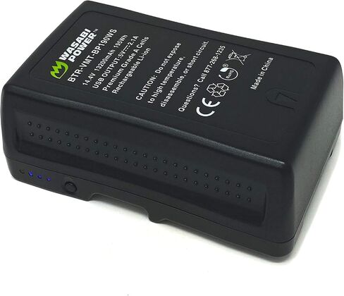 Wasabi Power V-Mount Battery (14.4V, 13200mAh, 195Wh) and V-Mount Battery Charger with D-Tap for Sony Video Camera Camcorder, Broadcast LED Light, and Any Other Compatible Video Camera Camcorder in Saudi Arabia