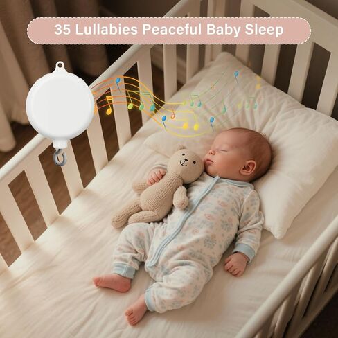Crib Mobile for Girls - Pink and White Unicorn & Weather Theme, Mobile for Crib with 35 Lullabies & 3 Modes Music Box, Nursery Decoration for Infant Soothing & Sleep in Saudi Arabia